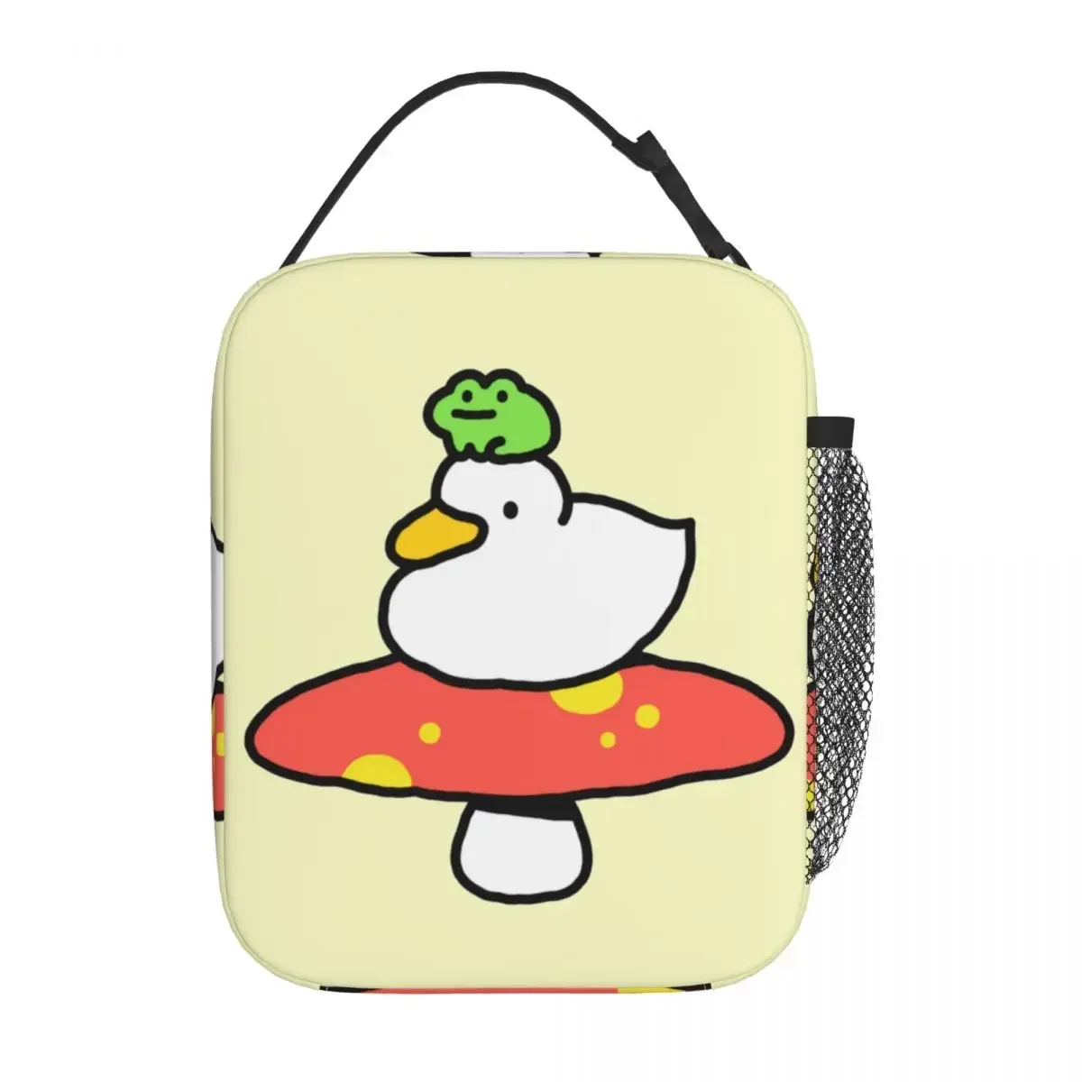 

Kawaii Duck And Frog Insulated Lunch Bag Cute Mushroom Lunch Container Portable Thermal Cooler Bento Box Work