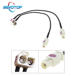BEVOTOP OEM Fakra Splitter Cable 2 Female to 2 Male FAKRA II Radio Antenna Adapter Pigtail for VW Jetta/Golf / Passat / Tiguan
