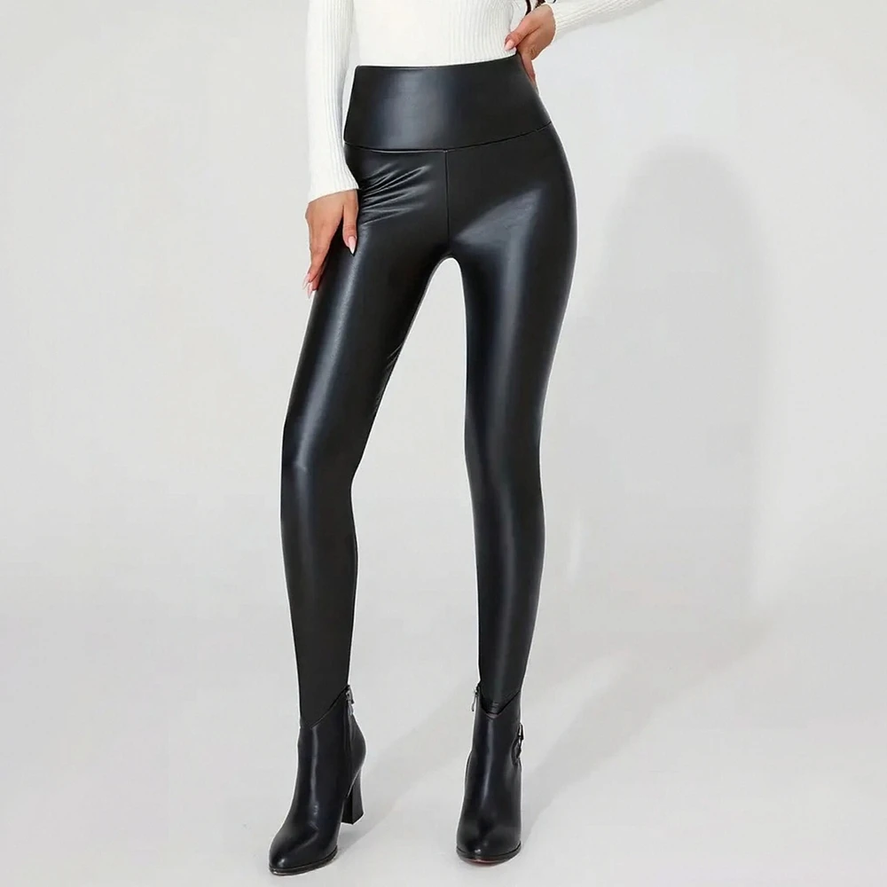 Casual Straight Leg Trousers Full Length Mid Waist Women's Leggings Comfortable Basic Solid Color Stretchy Bottoms