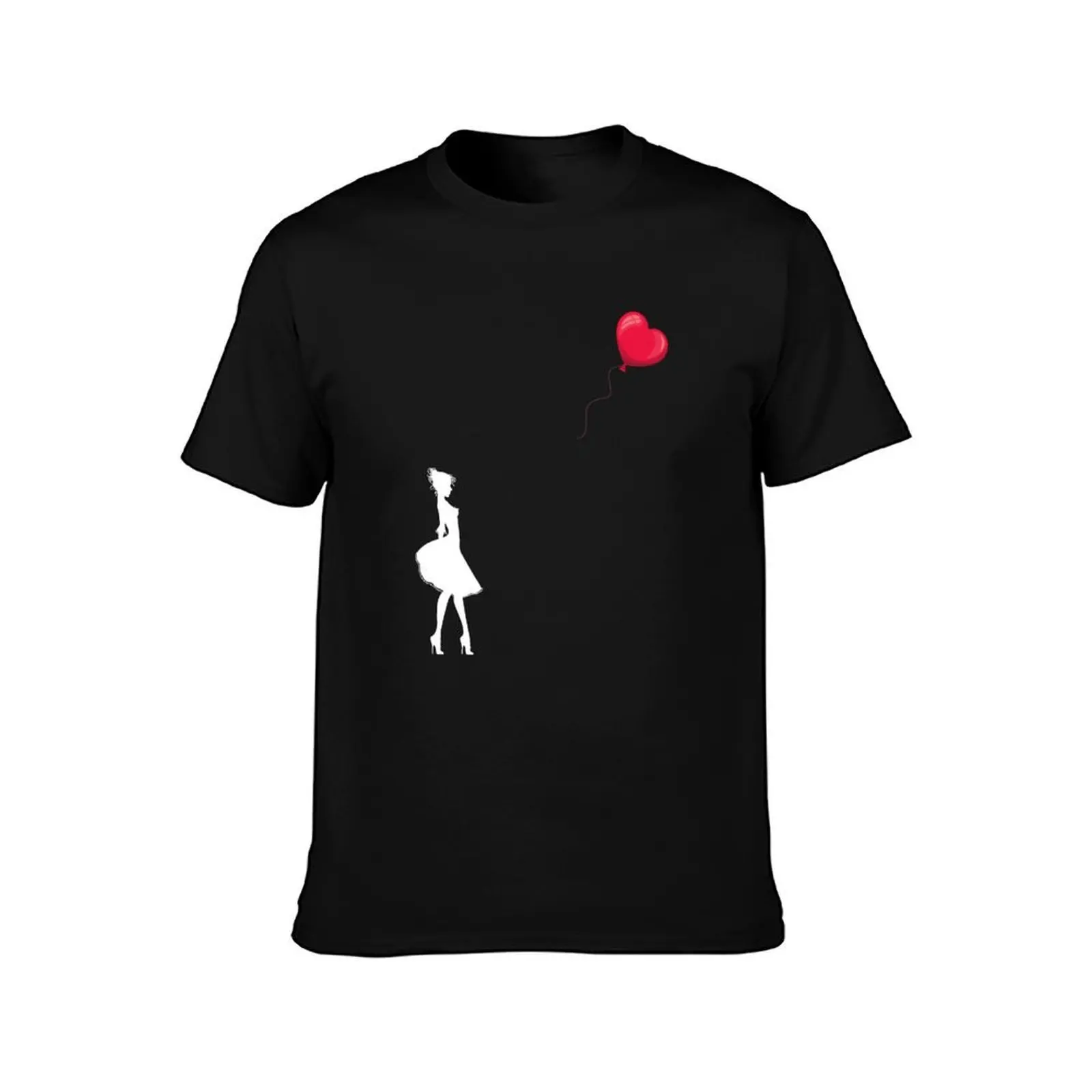 Banksy Girl with Balloon T-Shirt Abstract Pattern Print Top T-Shirt