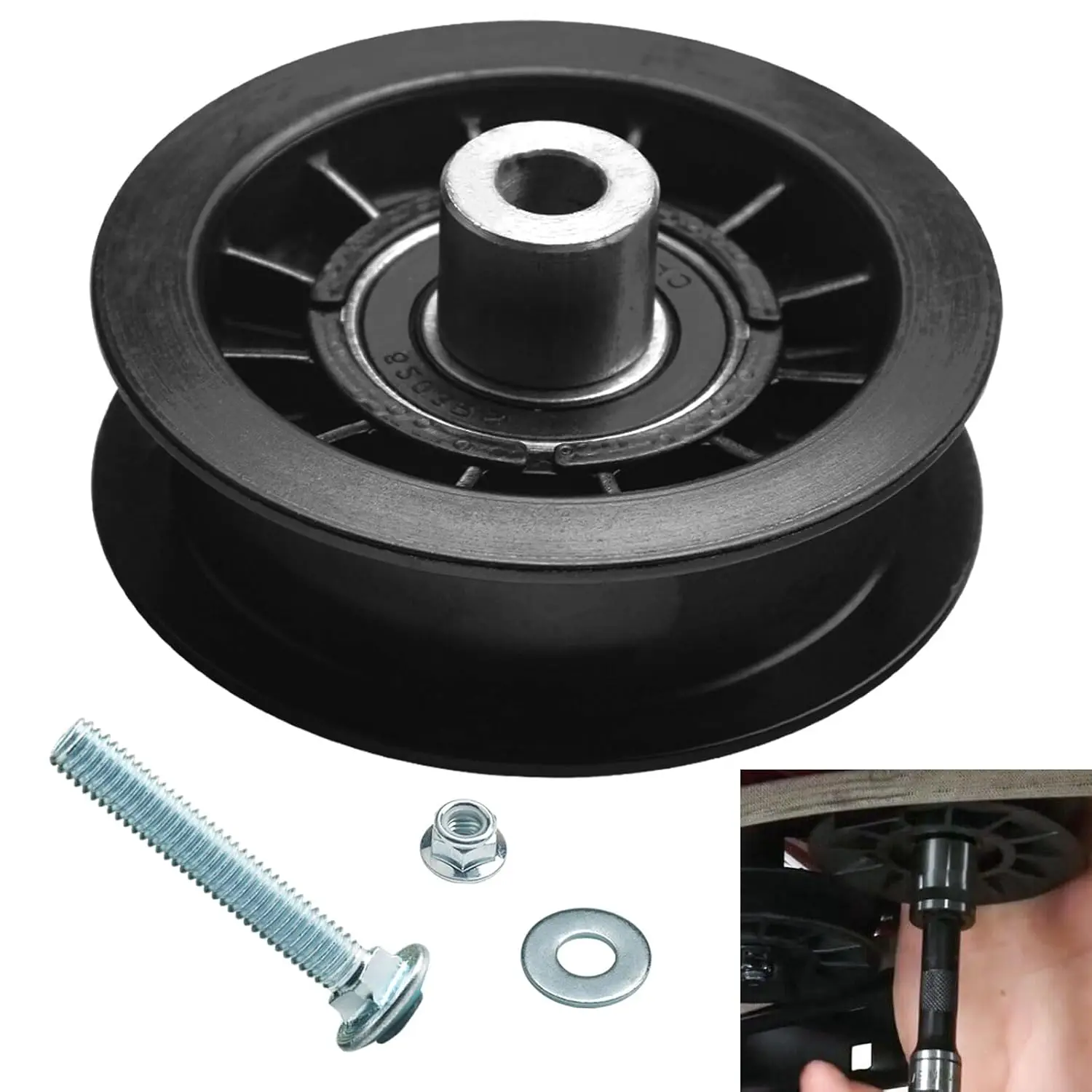 532194327 Flat Idler Pulley 194327 Compatible with Husqvarna Poulan Craftsman YT4000 YS4500 Lawn Tractor with 42