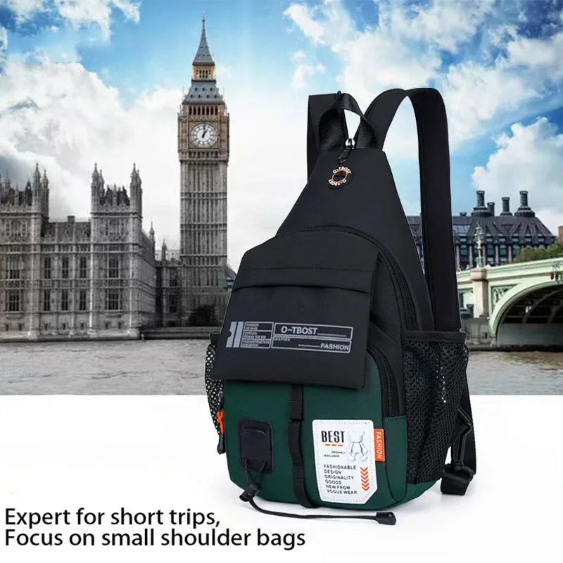 Men's Oxford Cloth Chest Bag Backpack 2 in 1 Outdoor Leisure Men's Shoulder bag Portable Crossbody Bags Waist Bags Handbag bolso