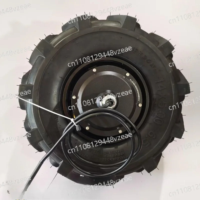 High Torque Reduction Motor with Chevron Tire, DIY Parts Suitable for 14 Inch Geared Brushless Hub Motor