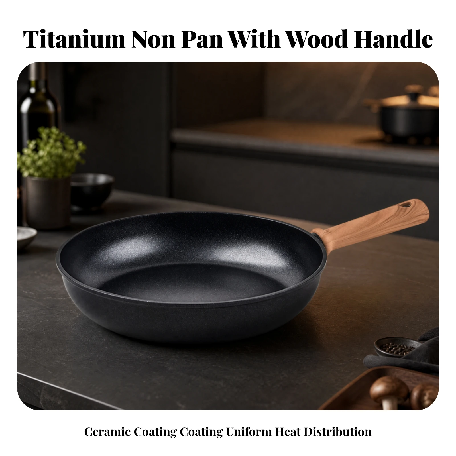 Titanium Frying Pan Easy to Clean Nonstick Frying Pan Cookware Multi-Layer for Busy Home Cooks, Sautéing