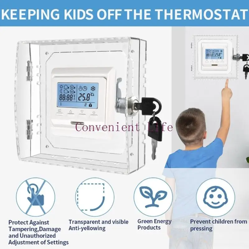 L1EE Небольшой термостат с защитной крышкой Прозрачная пылезащитная защитная крышка с замковым механизмом