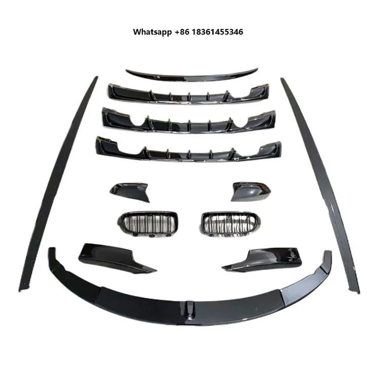 

For 3 Series F30 F35 Dream Garage Factory Sales MP Darth Vader Style Grille Front & Rear Lips Rear Spoiler Body Kit