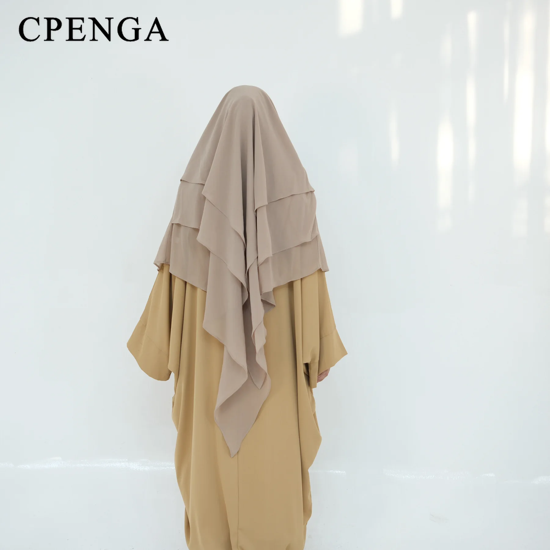 2025 Muslim Women Two-Tiered Ruffle Scarf Eid Arabic Holiday Prayer Cap Elegant Islam Femme Plain Hijab Ramadan Turkey Khimar