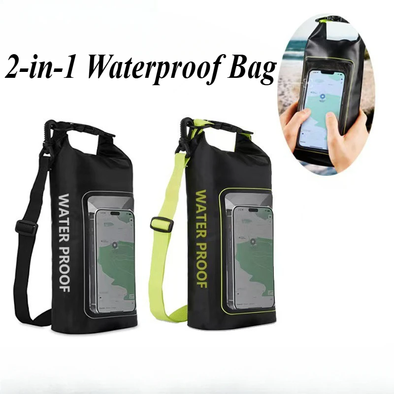 

2L 5L Dry Bag Swimming Pack Touch Screen Outdoor Waterproof Kayak Storage Bag Trekking Drifting Rafting Surfing Boating Backpack