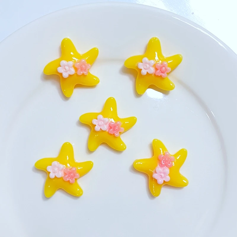 20pcs New Cute 20mm Resin Mini Starfish Flat Back Cabochon Scrapbook Kawaii DIY Embellishments Accessories image 4