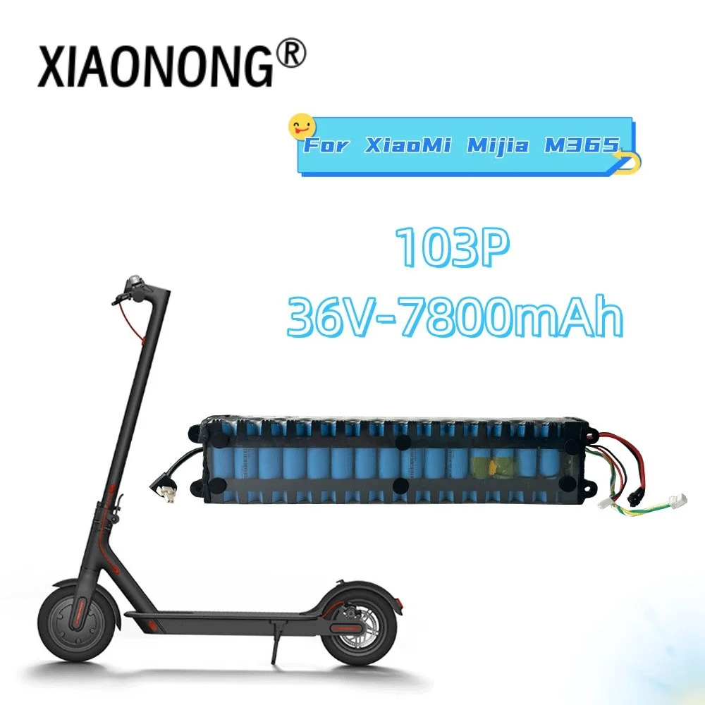 10S3P 7800mAh 36V Battery Pack for Xiaomi M365 Electric Scooter 18650 NE1003-H Cell Communication Interface Discharge Tail Light