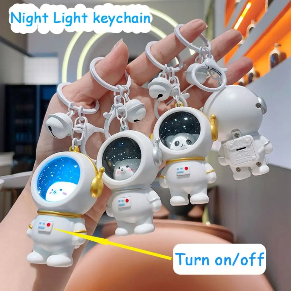 Small Gift Ambient Light Cat Bear Keychain Bag Charm Animal Night Light Pendnt Cartoon Cute Car Keyring Jewelry Gift