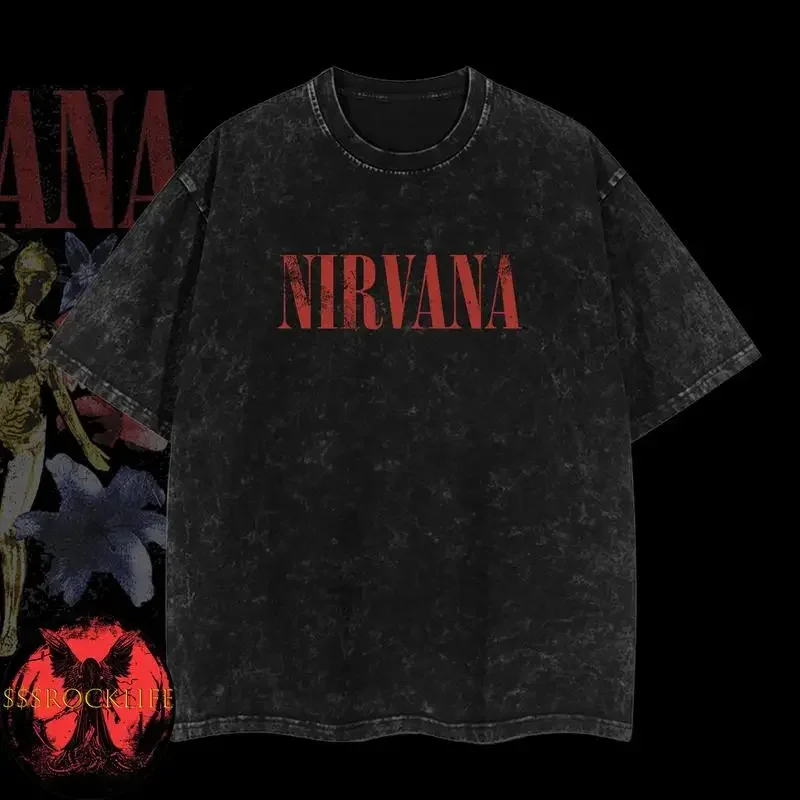 [$$$MANLIFE] Nirvana – In Utero Graphic Washed Rock Band Shirt – Nirvana 2025 Tour Tee, Raw & Vulnerable 90s Grunge Aesthetic, A