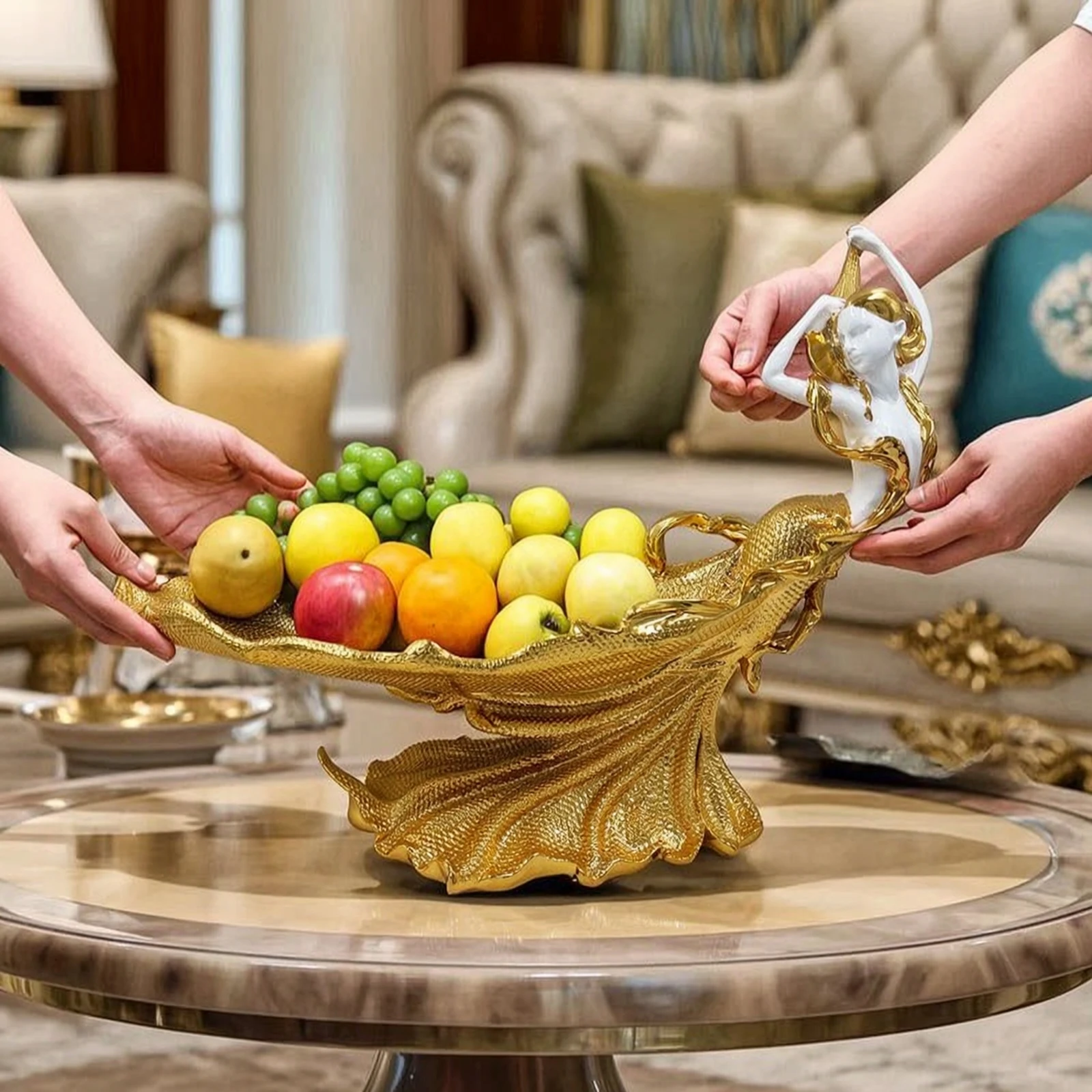 Decorative Fruit Tray Modern Peacock Serving Tray Peacock Fruit Bowl Robust Plate Festive for Homeowners, Living Room