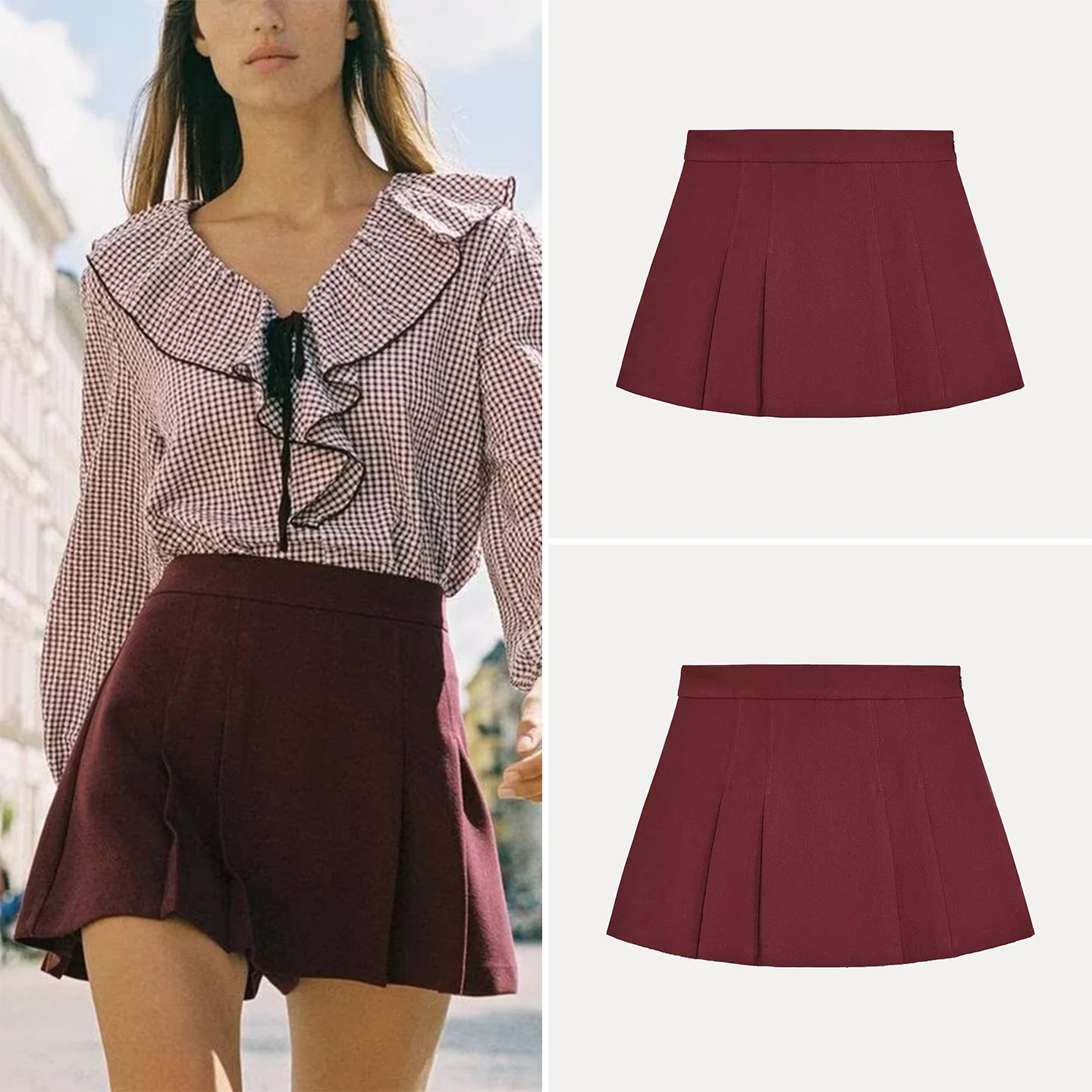 

Z Women's Faion Sweet Personali Decorative Pleated Skirt Pants 2025 New Sle ort Pants Chinese Brand