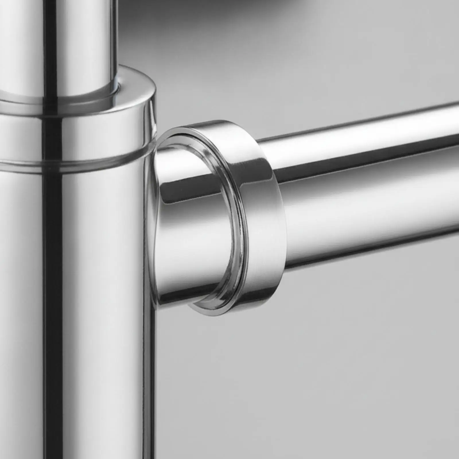 Wall Mounted Sink Drain Fitting with Top Cover for Compact Vanity Space Saving Design