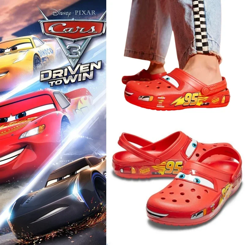 

2025 Mcqueen Shoes Lightninged Mcqueens Pixar Solid Waterproof Slippers Outdoor Sandals Casual Breathable Ankle-wrap Eva Gift
