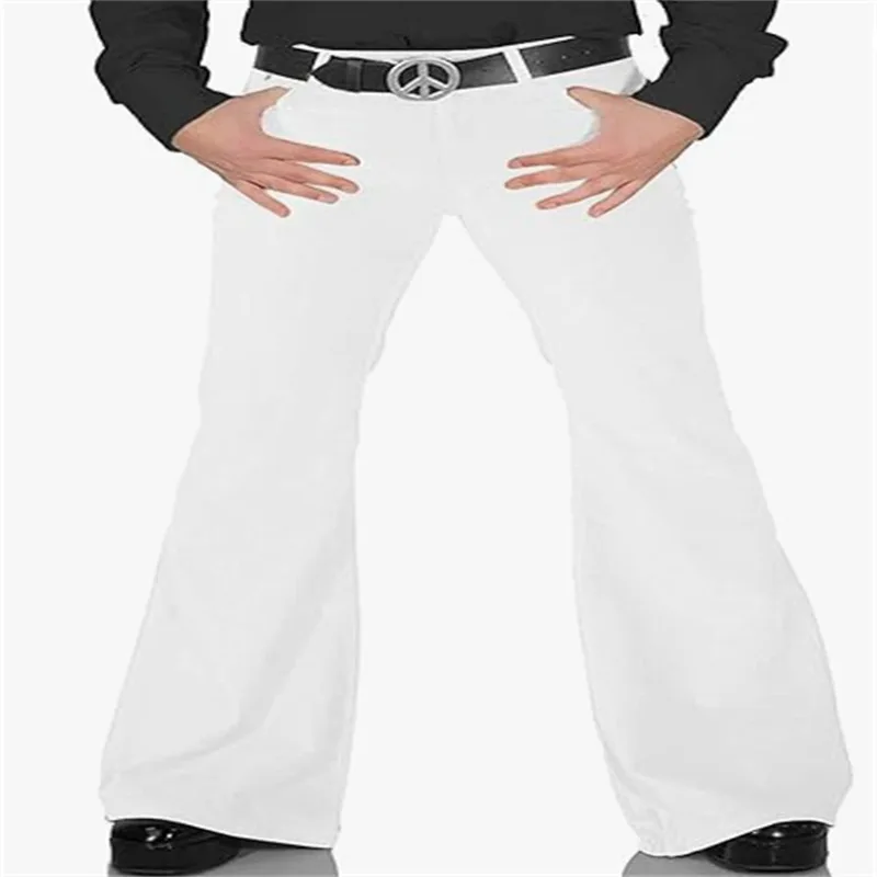 بنطال كاجوال مرن بلون سادة جديد للرجال