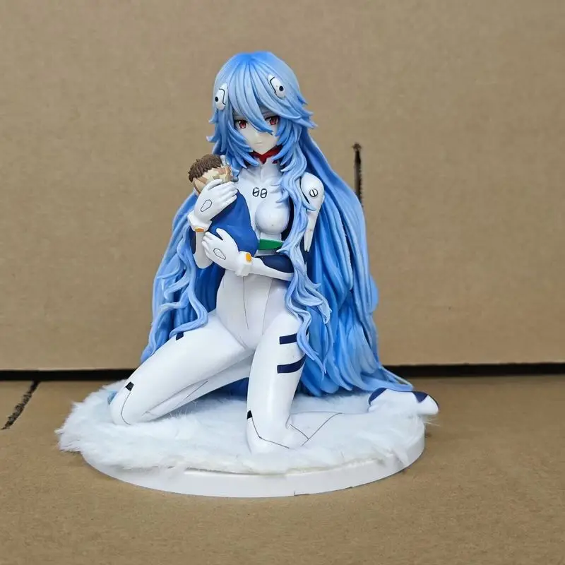 

New Arrival Ayanami Rei Kneeling Pvc 15cm Model Statue Anime Figure Action Figurine Eva Long Hair Desktop Ornament Decorate Gift