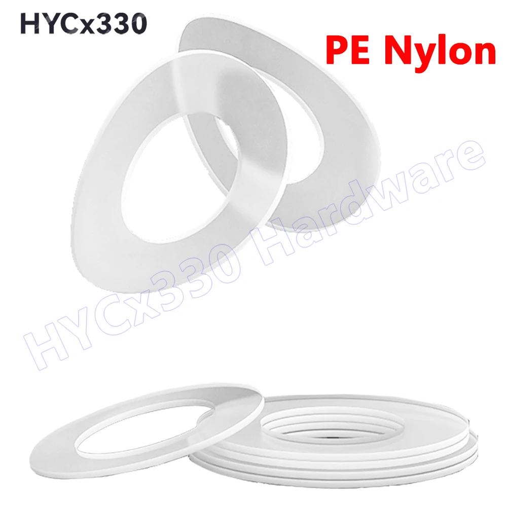 M3-M20 ניילון רך מכביסה פשוטה פלסטיק מכביסה שטוחה עגולה גזרת PE טבעת בידוד עובי 0.8 0.9 1 2mm