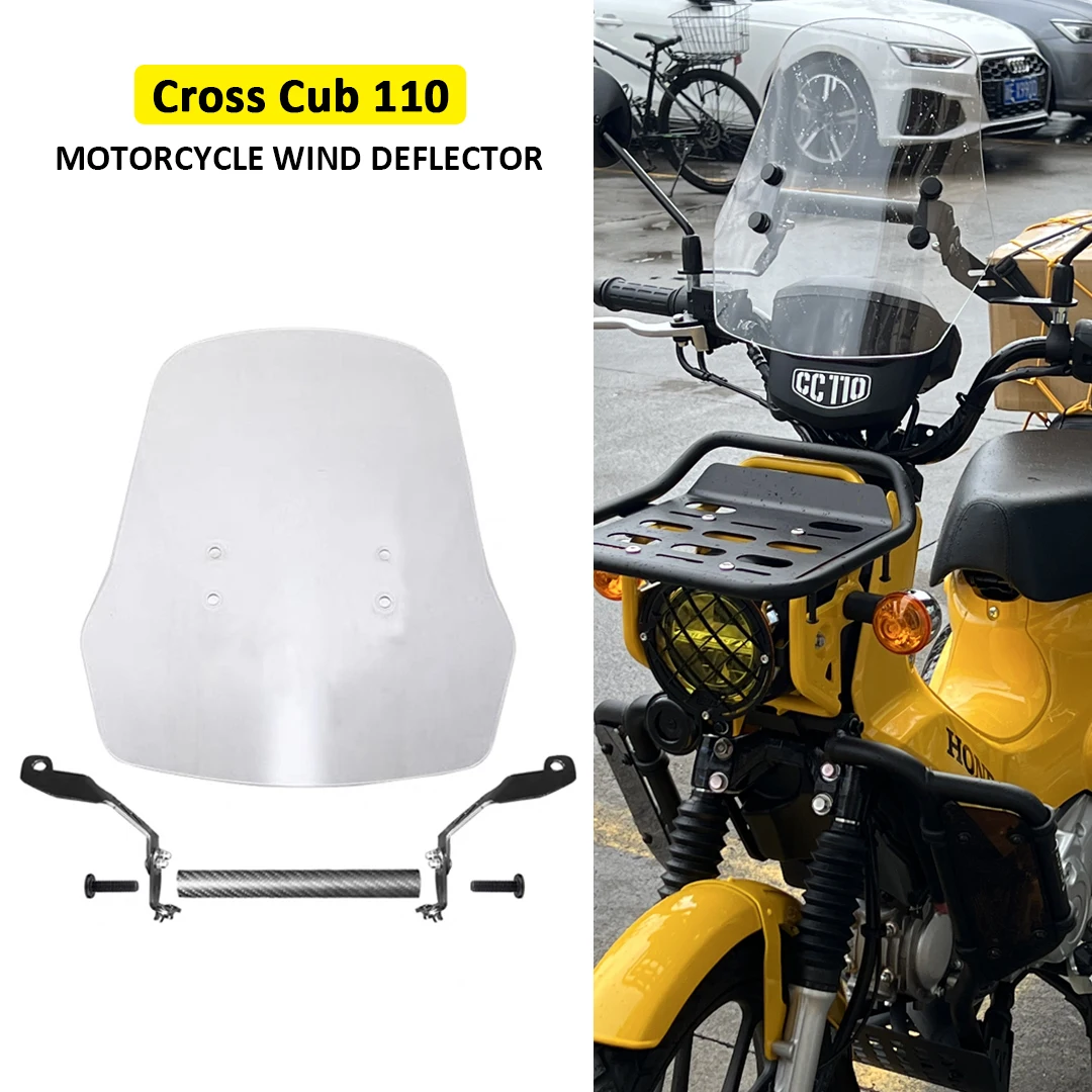 For HONDA Cross Cub 110 Motorcycle Windscreen Windshield Deflector Protector Wind Screen Fit CC110 Accessories