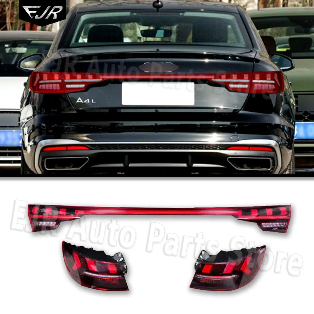 

Задние фонари для Audi A4L 2017-2023, модифицированные светодиодные задние фонари в сборе, динамический указатель поворота DRL, лампа багажника, автомобильные аксессуары
