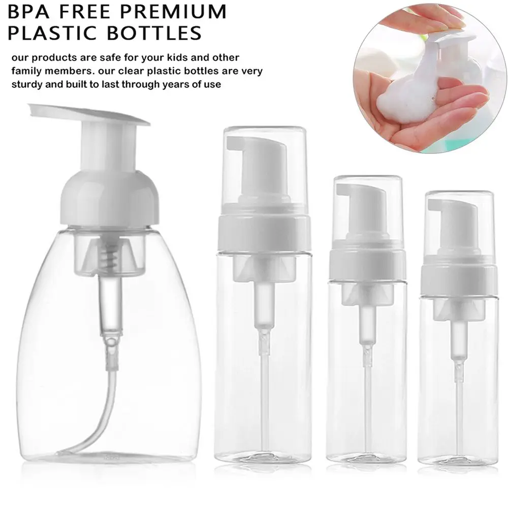 1pcs Home Bath Supplies Shampoo Shower Gel Hand Sanitizer Liquid Clear Foaming Bottle Soap Dispenser Pump Container