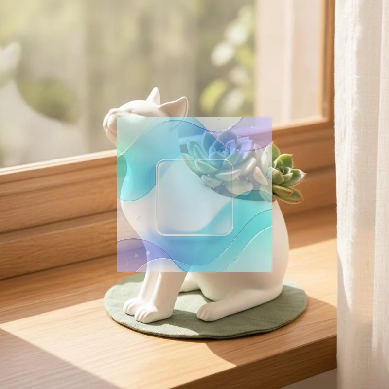 3D Cute Cat Flower Pot Lightweight Cartoon Animal  Planter Easy to Move for Balcony Home Garden Decor