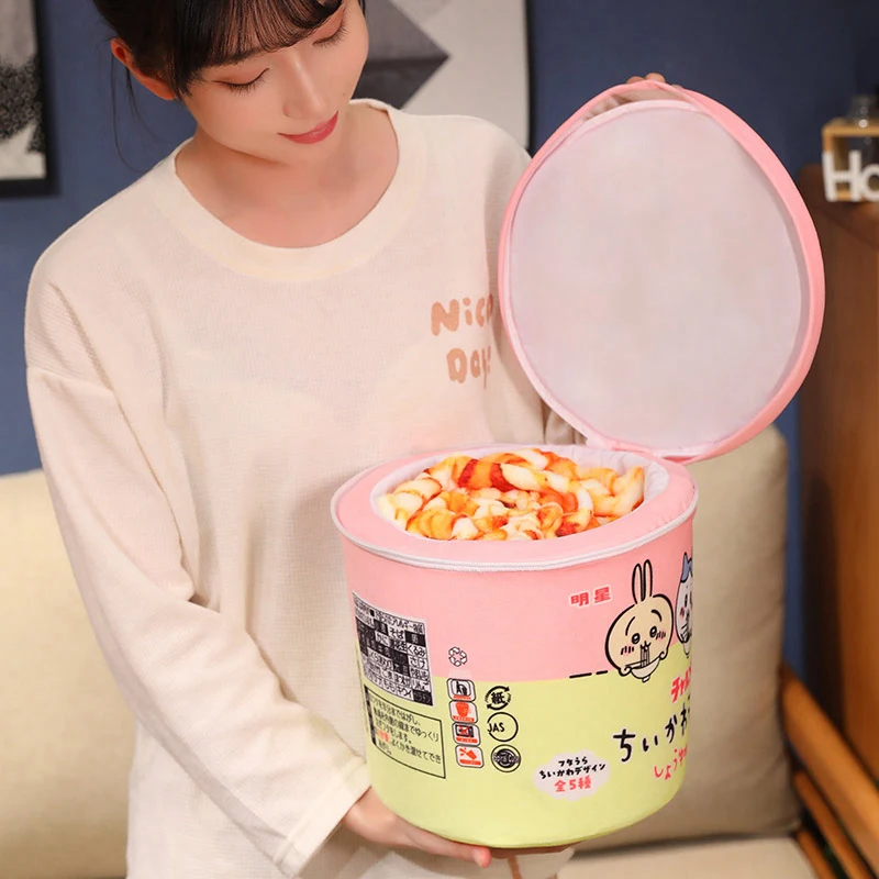 Simulação Lifelike Noodle Bucket Brinquedos De Pelúcia, Criativo Recheado Macio Instantâneo Cobertor De Macarrão, Travesseiro Engraçado Para Meninas, Presente De Decoração De Casa