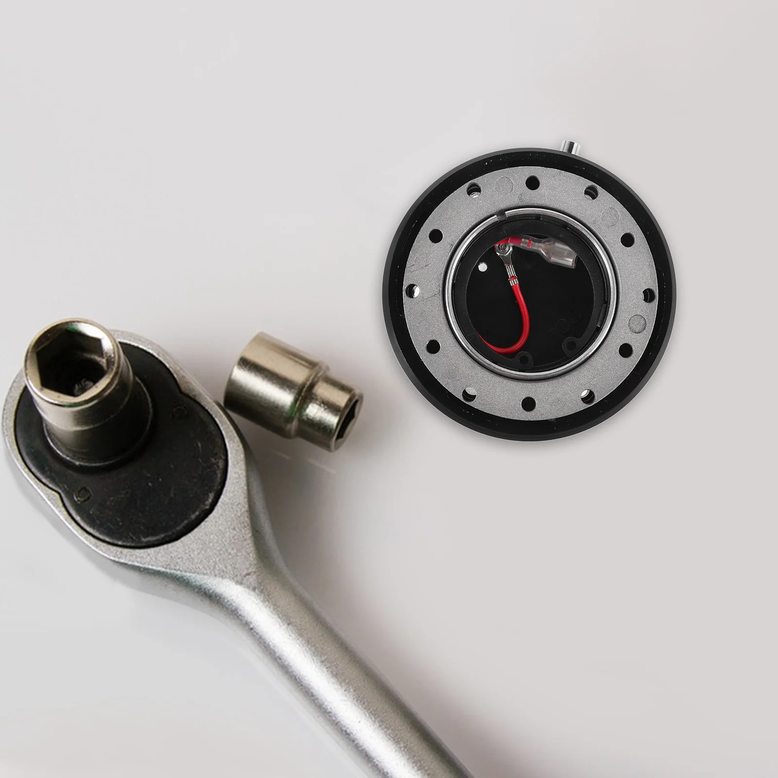 

Car Steering Wheel Hub Adapter Black Aluminum Alloy Universal Fit Quick Release For Most Vehicles Racing Modification Accessory