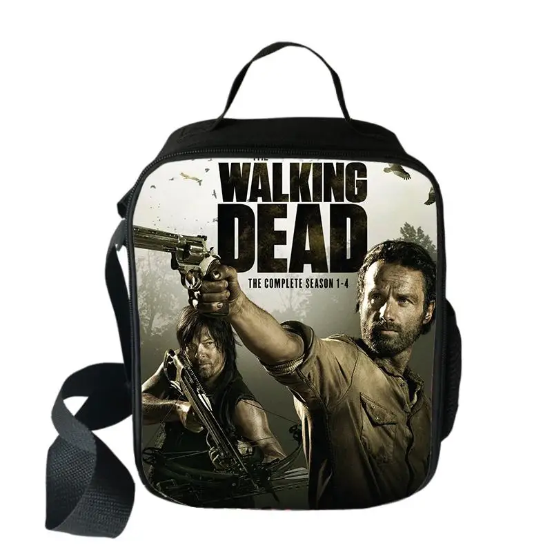 Trendy Youthful The Walking Dead 3D Print Crossbody Insulated Handbags Ice Bags Lunchbox Thermal insulation Food Lunch Bag