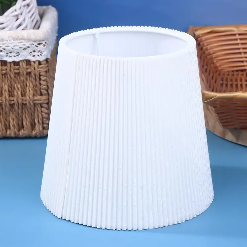 

Белый плиссированный абажур для E26 E27 E14, цоколь с подкладкой из ПВХ, аксессуары для настольного напольного настенного светильника