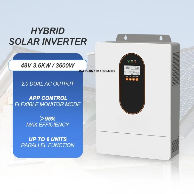 High Quality 3.6KW 6.5Kw Double Phase Hybrid Inverter Compatible Solar Power Inverter for South America