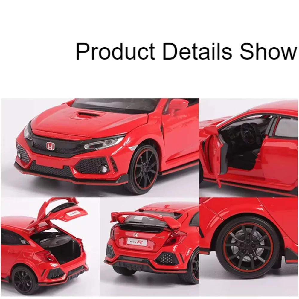 1:32 accord civic liga modelo de carro brinquedo som luz puxar para trás absorção de choque livre rodas modelos de veículos crianças presentes de natal