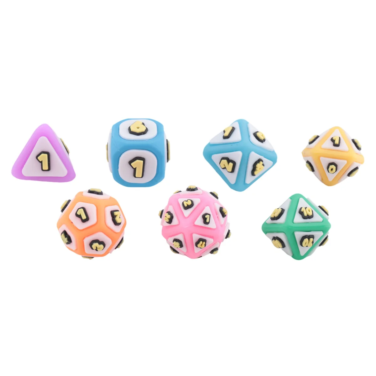 7 Pc Mushroom Tabletop Role-Playing Game Dice Cool Games DND Dice Set Plastic D D Family Tabletop Dice