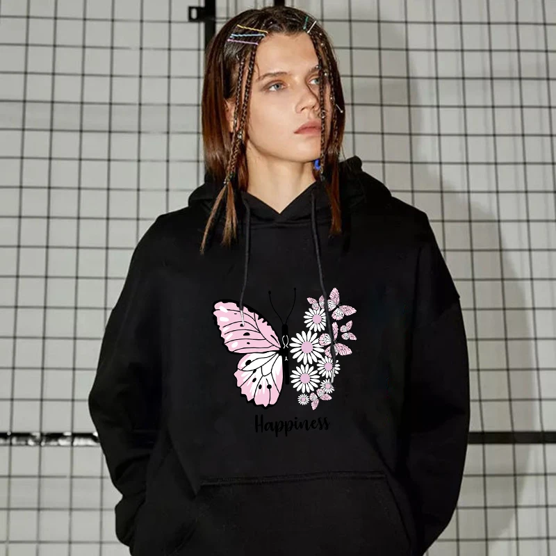 2024 Butterfly Prevalent Printed Hooded Women Plus Size Hoodies Four Seasons Trendy Pullover Female Comfortable Sweatshirt