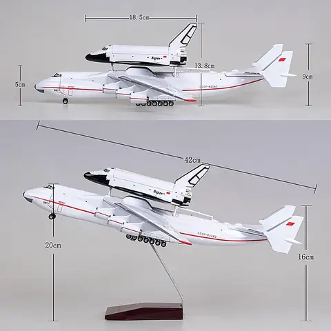 1:200 Scale Planes 42cm Antonov AN-225 Model Mriya Space Shuttle Blizzard Transport Airplane Model Aircraft Collection Display