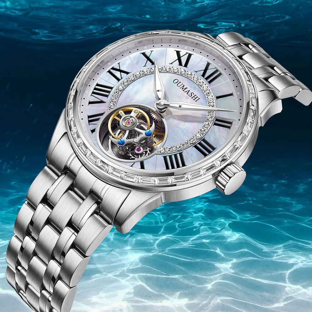 

Men's tourbillon watch Luxury brand Hollow design precision timing sapphire glass waterproof 50m watch Business casual watch
