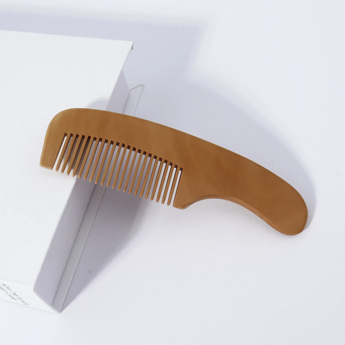 Conjunto de escova de cabelo de madeira de 2 peças, escova de cabelo de lã macia feita de madeira, pente de dente denso de madeira de pêssego, especial para perucas de cabelo real