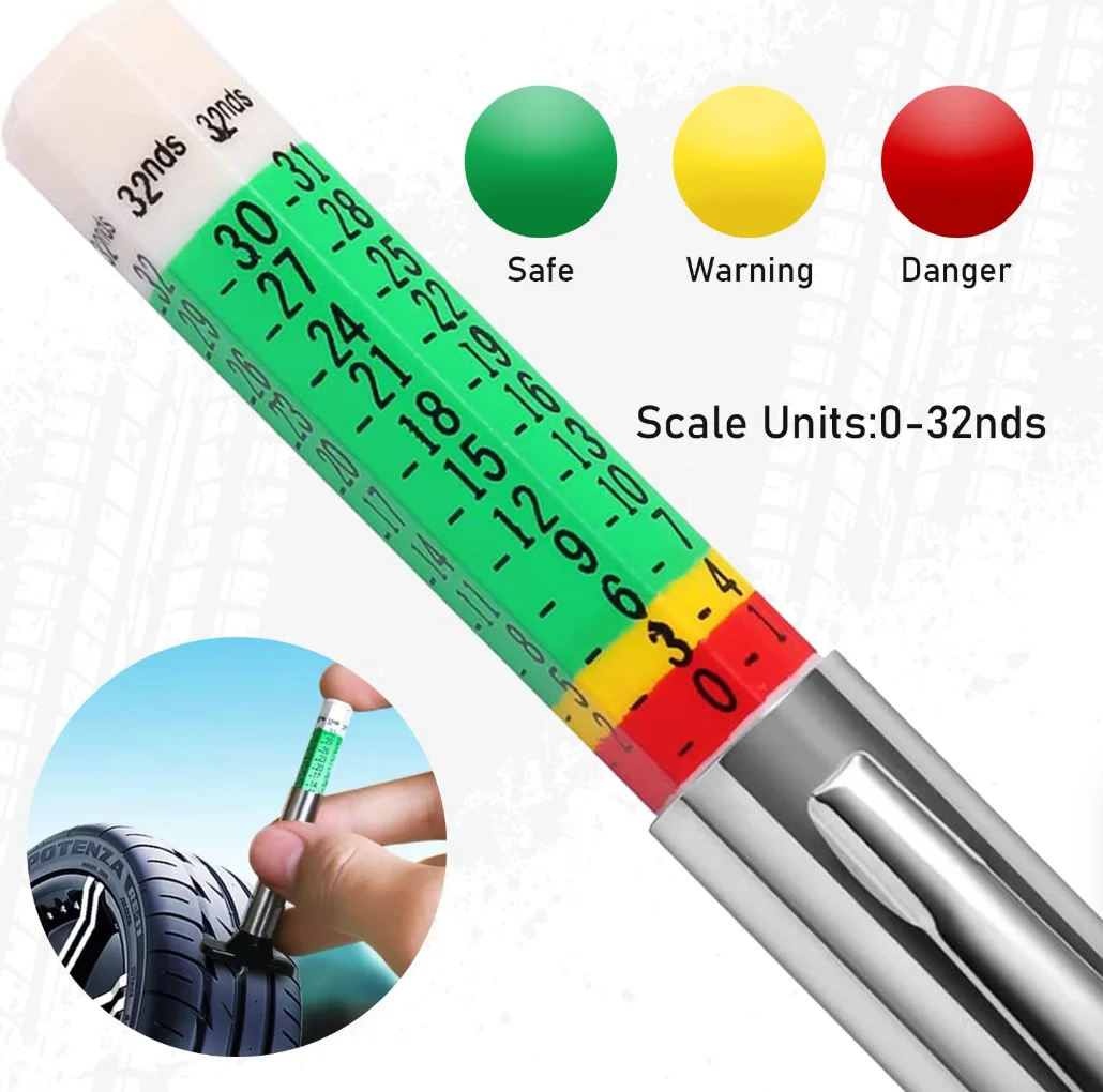 New Tire Tread Depth Gauge Plastic Metal Tyre Wear Measuring Tool High Precision 0‑25mm Vehicle Car Truck Tire Inspection Repair