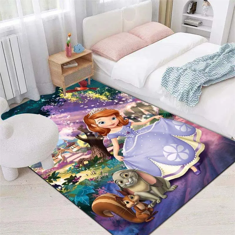 Disney Cute Cartoon Princess Sofia The First Carpet Children's Room Decorative Carpet Living Room Bedroom and Carpet