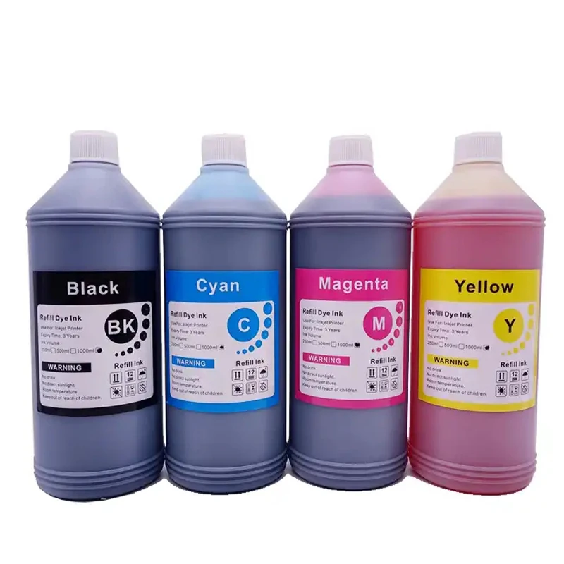 1000ML 1KG Liter Black C M Y Refill Dye Based Ink Kit Replacement For Epson Canon HP Brother Lexmark Samsung Dell Inkjet Printer