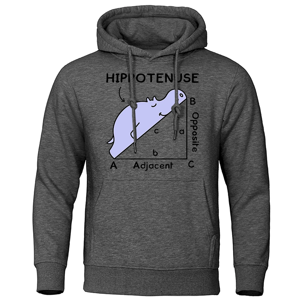 Hippotenuse Opposite Adjacent Funny Printed Mens Hoodie Trigonometric Functions Autumn Fleece Cute Streetwear Clothing Male