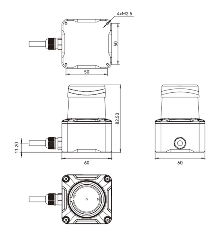 AS-35C TOF LiDAR Sensor IP65 Diffuse Reflection RJ45 360° Radar Sensor for Factory Industrial Safety Process Automation