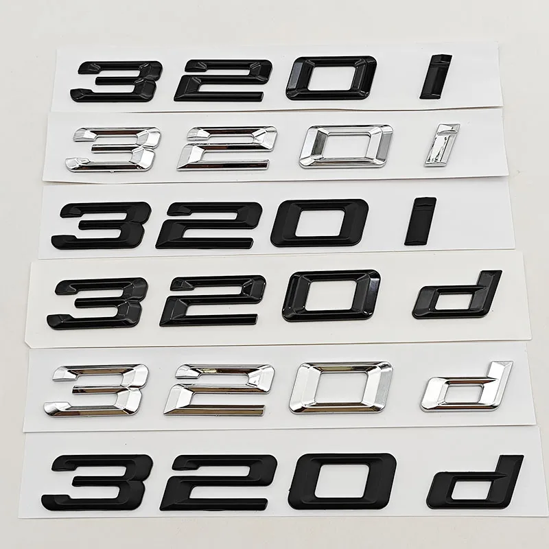 

3D ABS Matte Black Car Letters Logo 320d 320i Emblem Sticker Rear Trunk Badge For BMW 320d 320i E90 E91 F30 F31 Auto Accessories