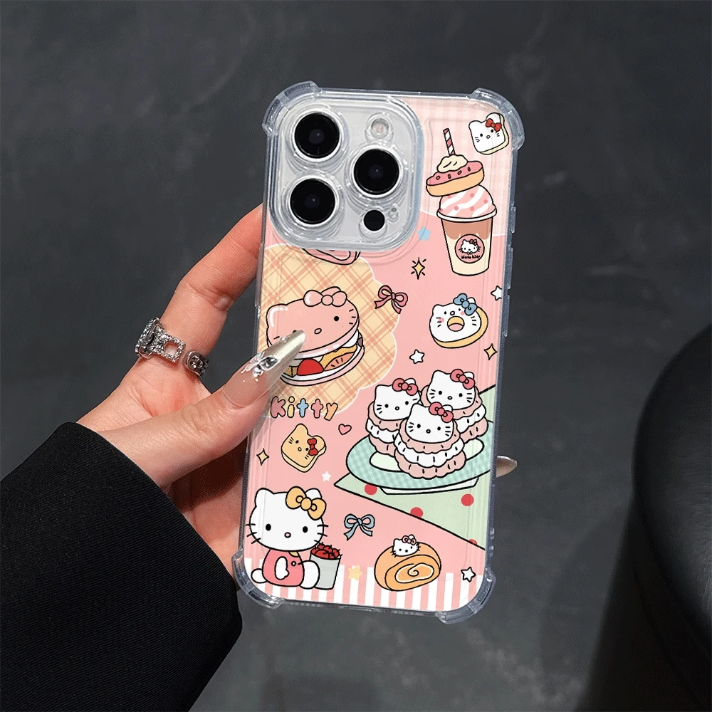 

Чехлы для мобильных телефонов Sanrio KT для IPhone 14, IPhone 16/15/14/13/12/11/x/xs/xs Max, женский прозрачный чехол для телефона Hellokitty Kawaii