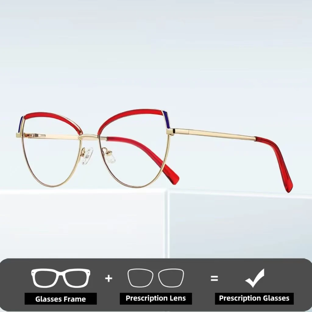 ダブルレジェンドファッションパーソナライズされた女性用老眼鏡女性新しい蝶抗青色光メガネ近視処方