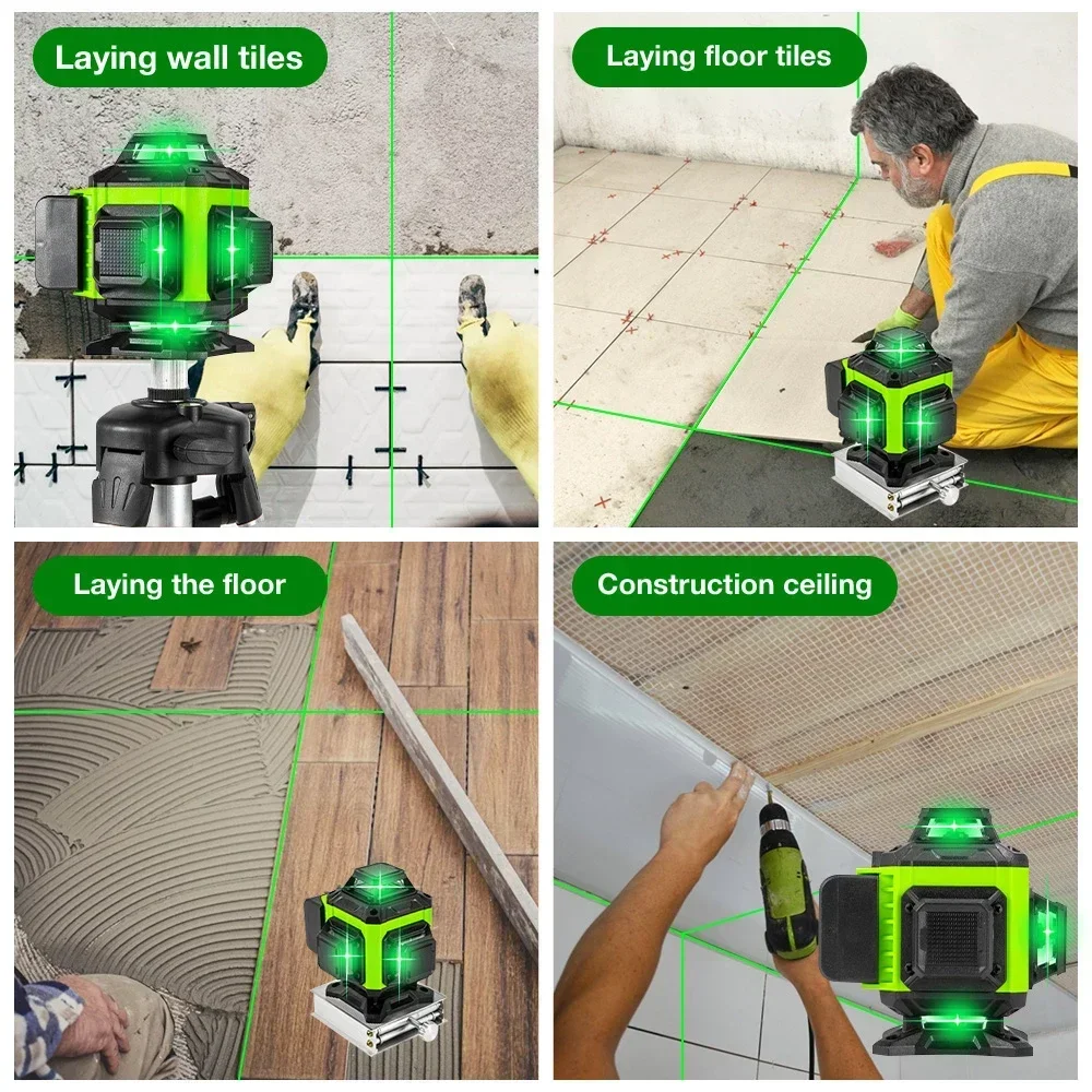 4D 16/12/8 Linha 2 baterias nível laser luz verde alta precisão linha automática enviado do Brasil armazém duty-freepu