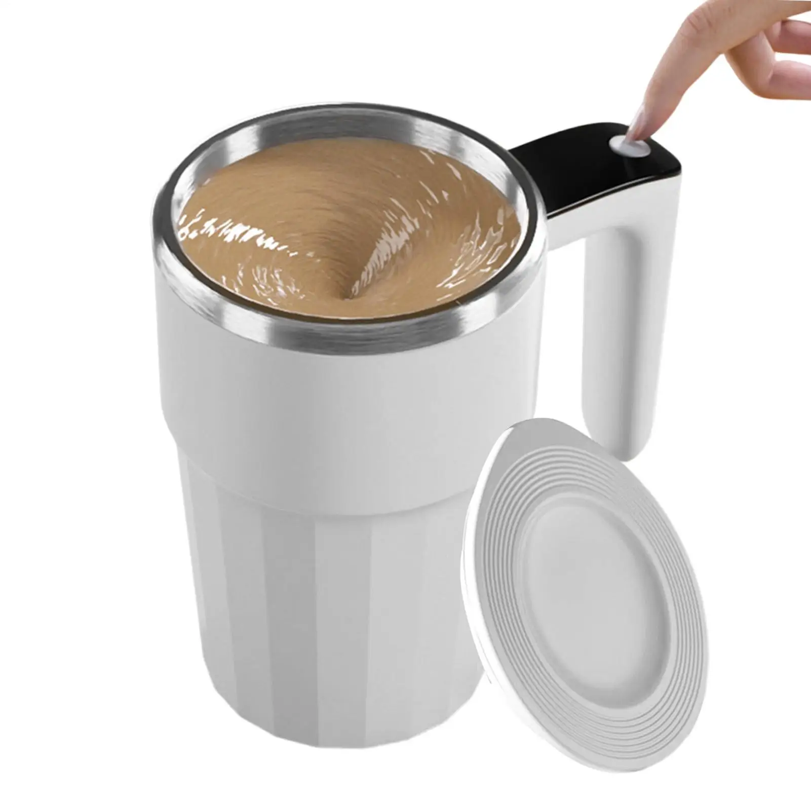 Selbstmischender Kaffeebecher, Milch-Mischbecher, Elektrischer Edelstahl-Lazy-Rotating-Becher