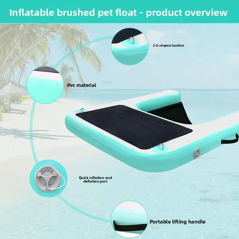 Cross-border Custom Pet Water Floating Row Thickened PVC Inflatable Ladder Dog Dock Climbing Ramp Inflatable Bed China Custom view 2