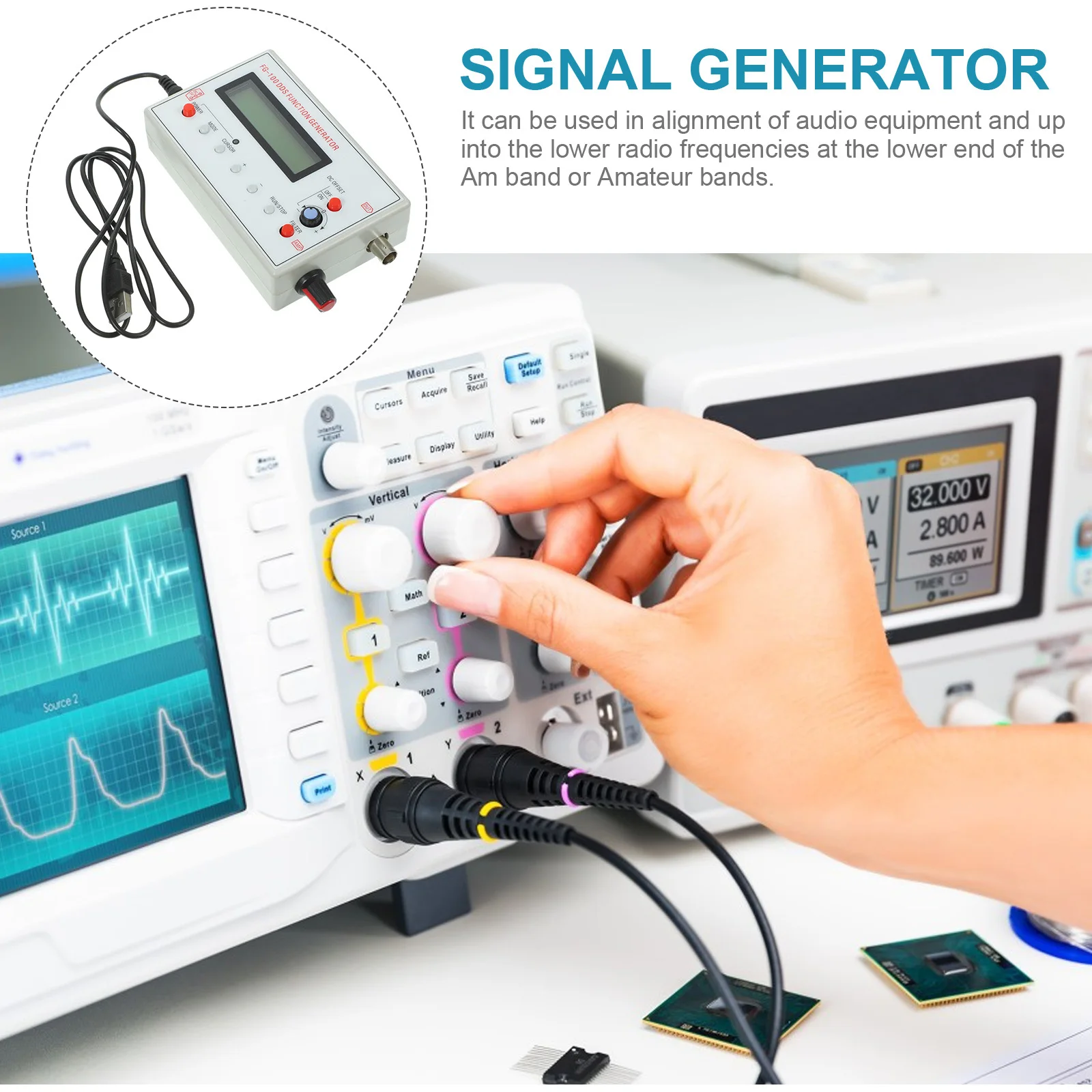 

Professional Dds Function Board Sine Triangle Square Output 1Hz-500khz Adjustable Frequency for Audio Amateur
